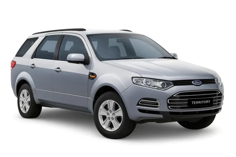 Silver Ford Territory SUV on a white background
