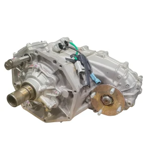 Aluminium 4x4 transfer case with output flange and wiring loom