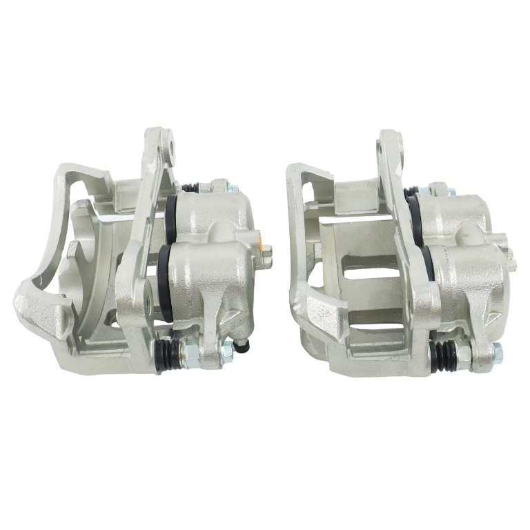 Pair of silver twin-piston 4WD brake callipers