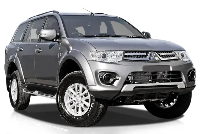 Grey Mitsubishi Challenger 4x4 on a white background